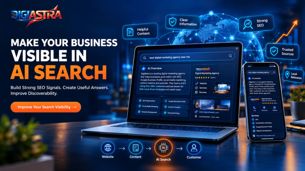 AI search optimization helping a business improve online visibility